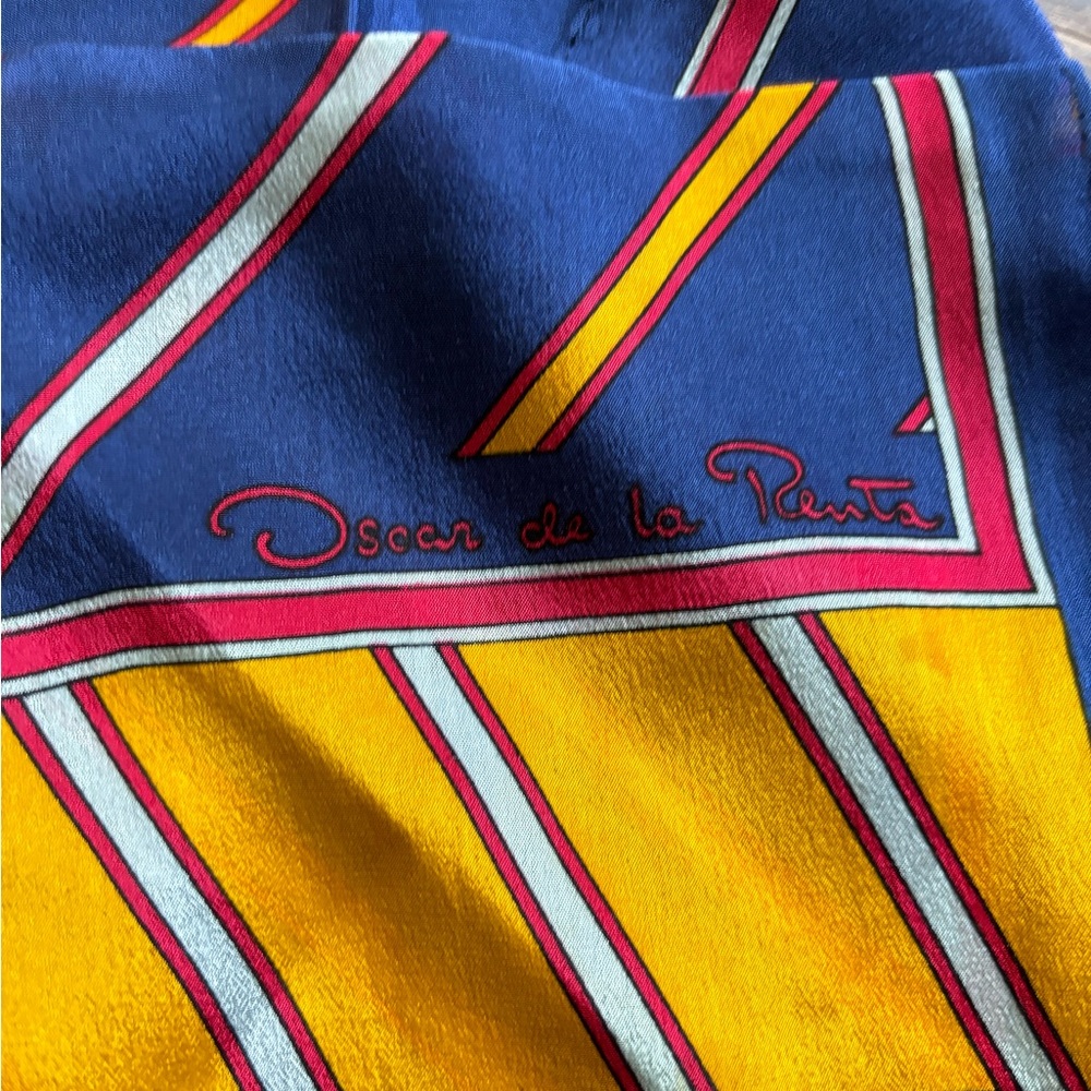 Oscar de la Renta silk rectangle scarf. Vintage
